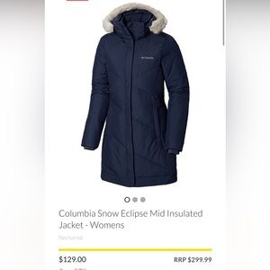 Colombia: Snow Eclipse Water Resistant Insulated Jacket with Faux Fur Trim Large